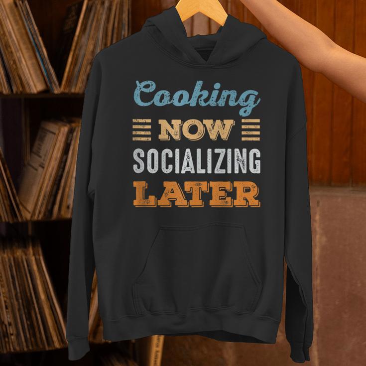 Cooking Now Minimal Socializing Introvert Vintage Unisex Hoodie Cooking Now Minimal Socializing Introvert Vintage Unisex Hoodie
