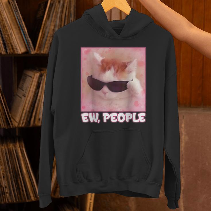 Cool Cat Meme Ew People Anti Social Introvert Cute Cat Unisex Hoodie Cool Cat Meme Ew People Anti Social Introvert Cute Cat Unisex Hoodie