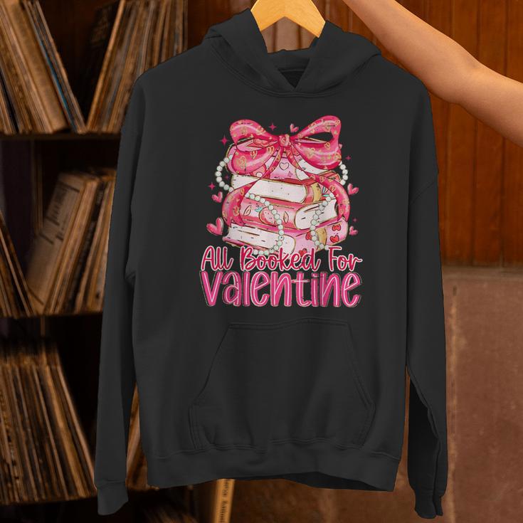 Coquette Bow All Booked For Valentines Teacher Book Unisex Hoodie
