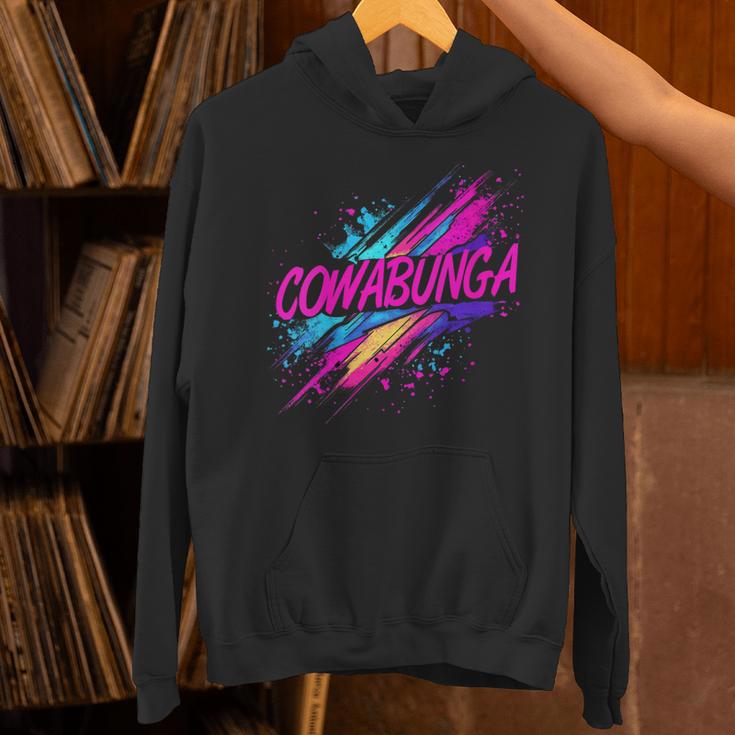 Cowabunga Retro 80s 90s Nostalgia Slang Neon Grunge Art Unisex Hoodie Cowabunga Retro 80s 90s Nostalgia Slang Neon Grunge Art Unisex Hoodie