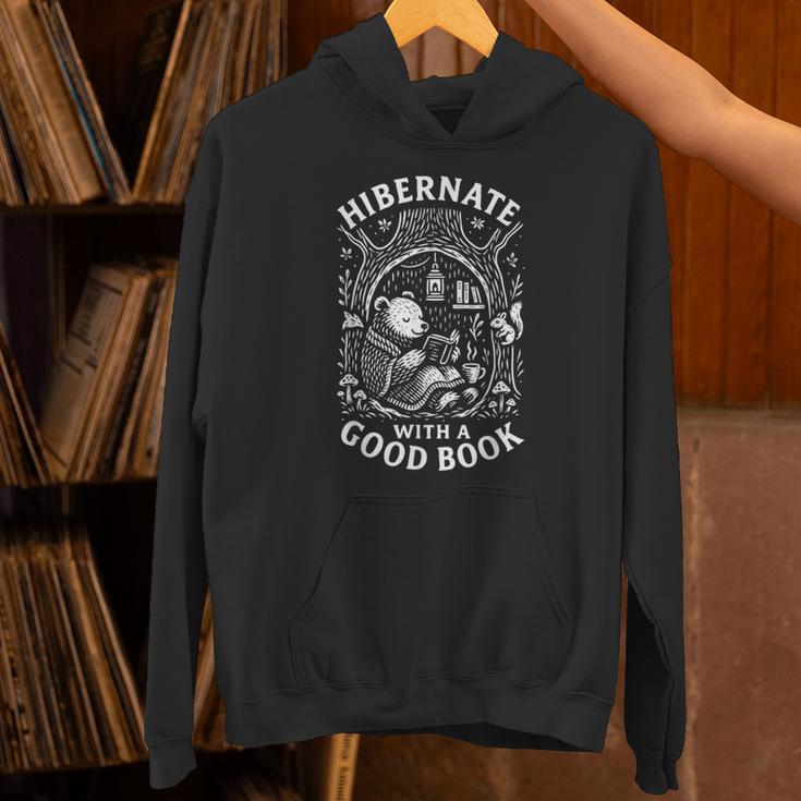 Cozy Bear Reading Hibernate With a Book Unisex Hoodie Cozy Bear Reading Hibernate With a Book Unisex Hoodie