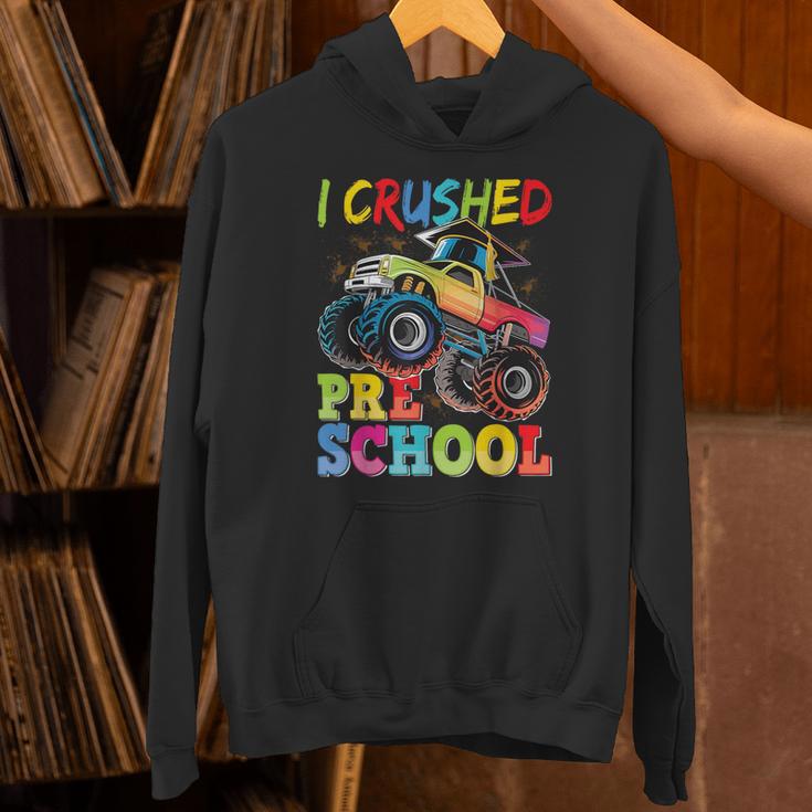 I Crushed Pre-K Monster Truck Graduation Preschool Grad 2025 Unisex Hoodie