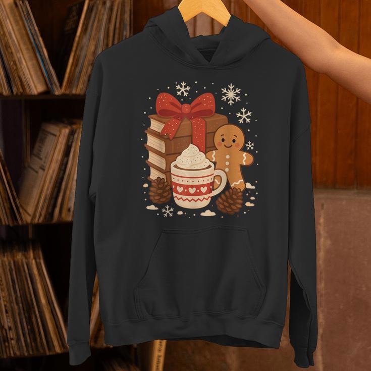 Cute Christmas Books Gingerbread Xmas Book Lover Teacher Unisex Hoodie
