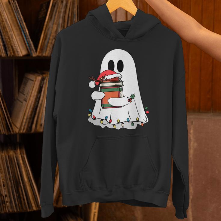 Cute Ghost Holding Books Bookish Christmas Unisex Hoodie Cute Ghost Holding Books Bookish Christmas Unisex Hoodie