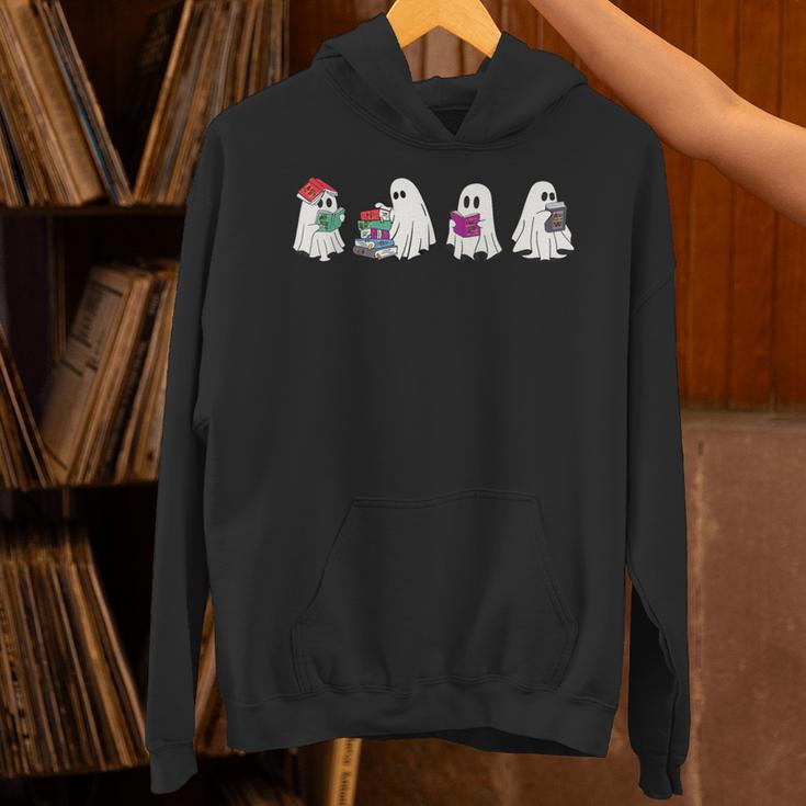 Cute Ghosts Reading Books Lover Spooky Season Halloween Unisex Hoodie