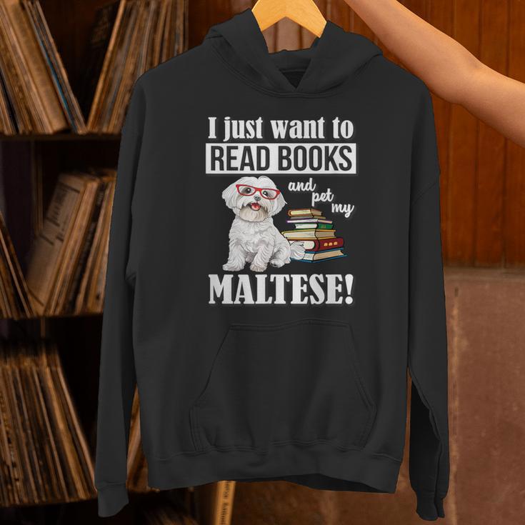 Cute Glasses Read Books & Pet My Maltese Lover Unisex Hoodie Cute Glasses Read Books & Pet My Maltese Lover Unisex Hoodie