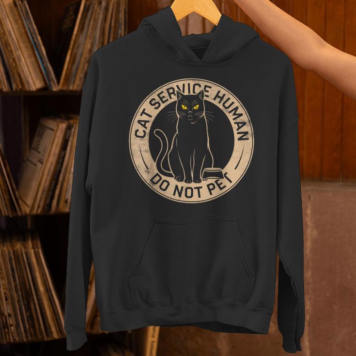 Cute Introvert Cat Service Human Do Not Pet Cat Joke Unisex Hoodie