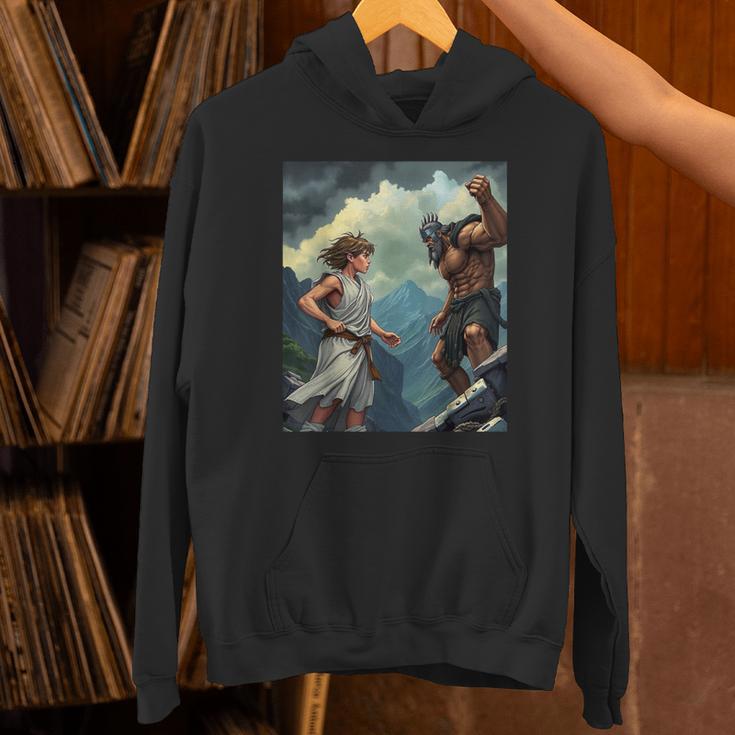 David And Goliath Bible Book Of Samuel King David Comic Unisex Hoodie David And Goliath Bible Book Of Samuel King David Comic Unisex Hoodie