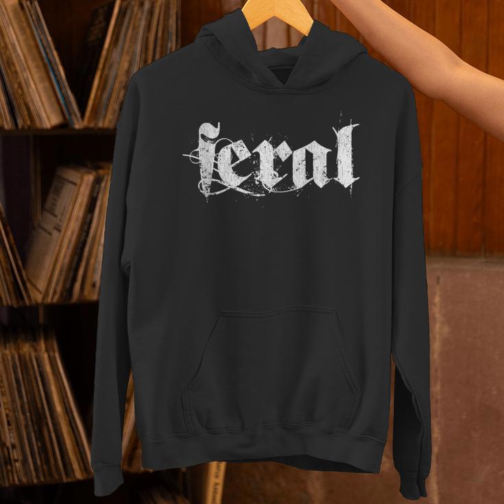 Distressed Sarcastic Wild Women Introvert People Men Feral Unisex Hoodie