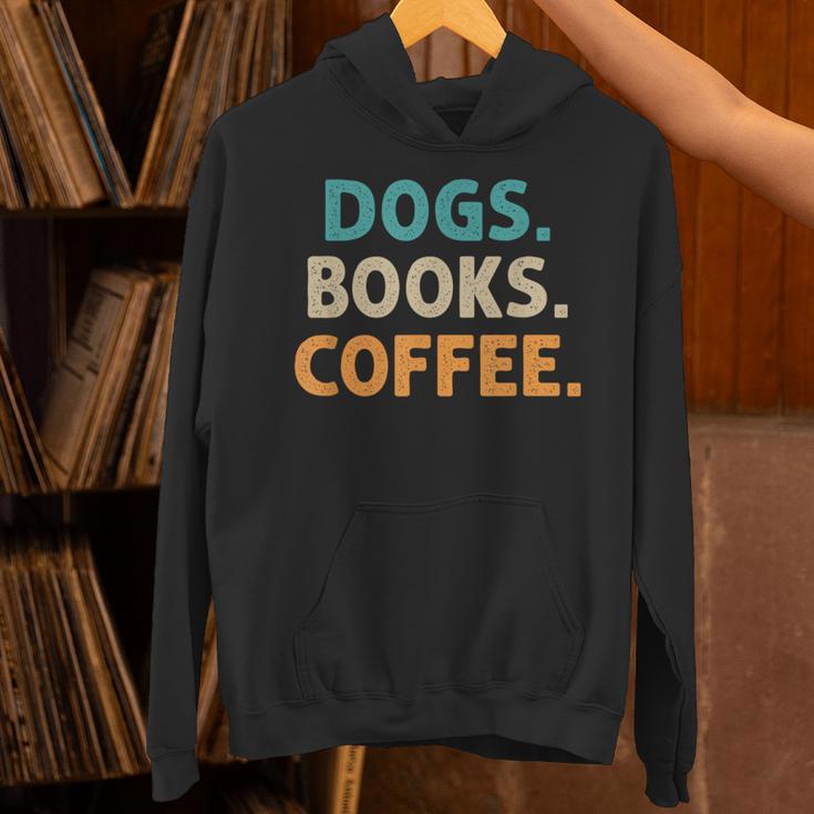 Dogs Books Coffee Book Lover Dogs Coffee Unisex Hoodie