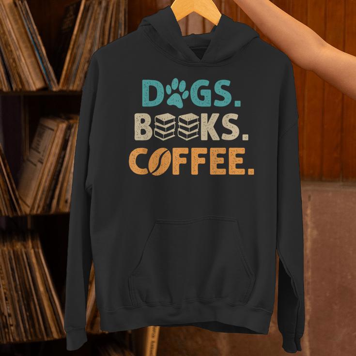 Dogs Books Coffee Reading Book Lover Unisex Hoodie