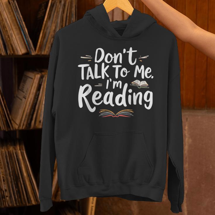 Don't Talk To Me I'm Reading Minimalist Book Lover Unisex Hoodie