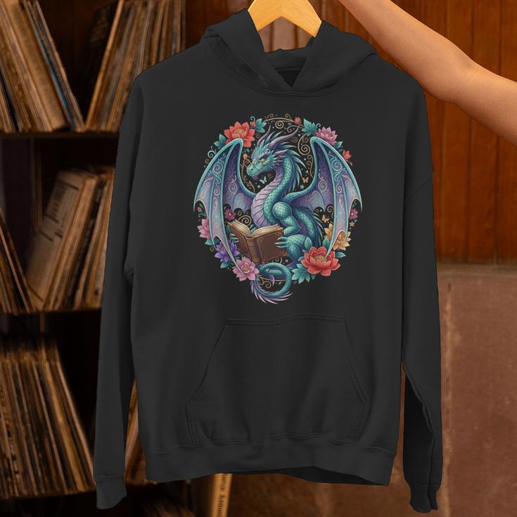 Dragon Reading Book Girls Kids Bookworm Book Lover Unisex Hoodie