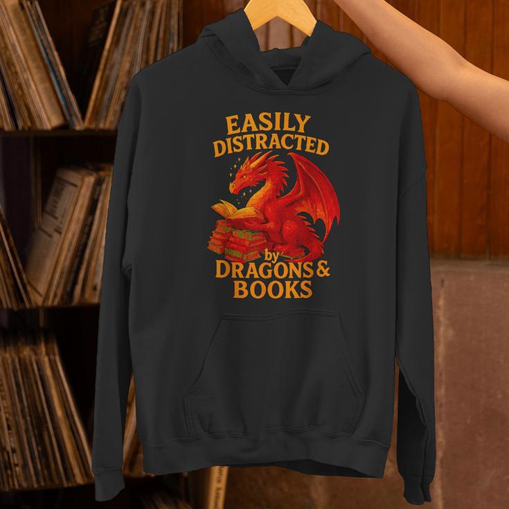 Easily Distracted By Dragons And Books Reading Unisex Hoodie Easily Distracted By Dragons And Books Reading Unisex Hoodie