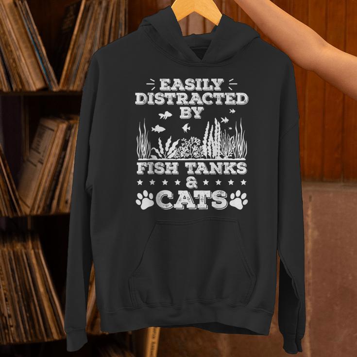 Easily Distracted By Fish Tanks And Cats Lover Introvert Unisex Hoodie Easily Distracted By Fish Tanks And Cats Lover Introvert Unisex Hoodie