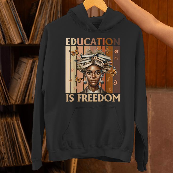 Education Is Freedom Teacher Books Black History Women Unisex Hoodie