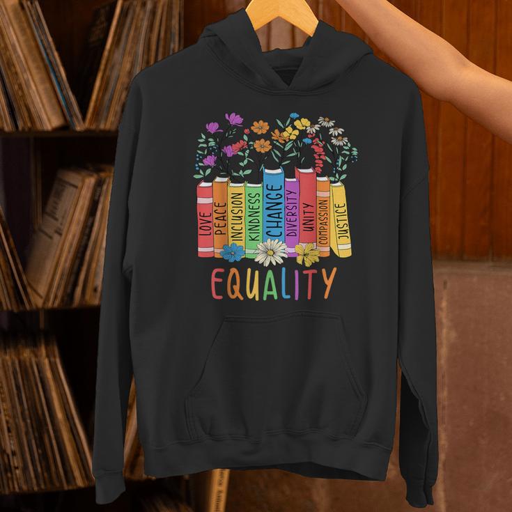 Equality Book LGBTQ Wildflowers Equal Rights Gay Kindness Unisex Hoodie