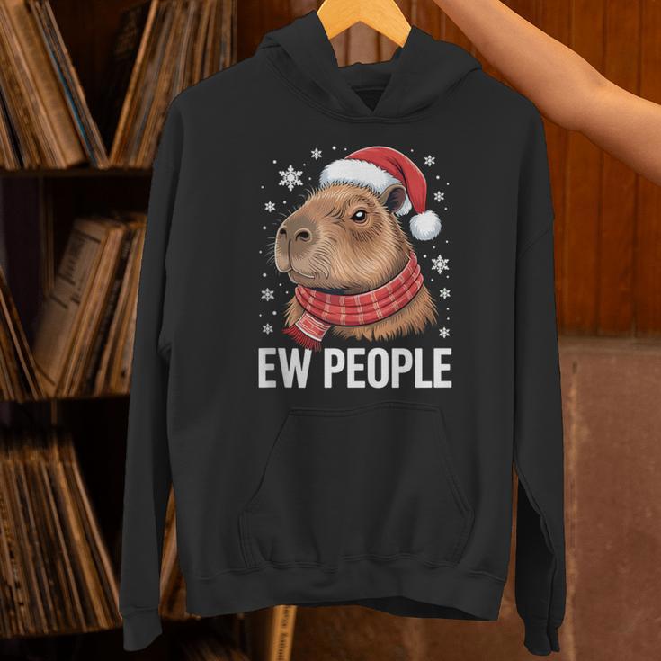 Ew People Capybara Christmas Introvert Holiday Humor Unisex Hoodie