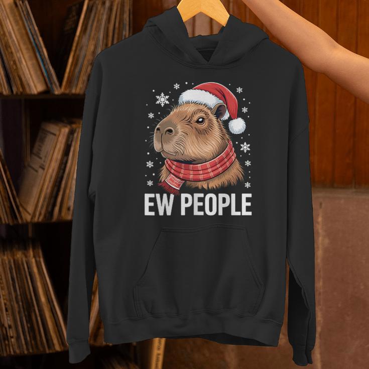 Ew People Capybara Christmas Introvert Holiday Humor Unisex Hoodie Ew People Capybara Christmas Introvert Holiday Humor Unisex Hoodie