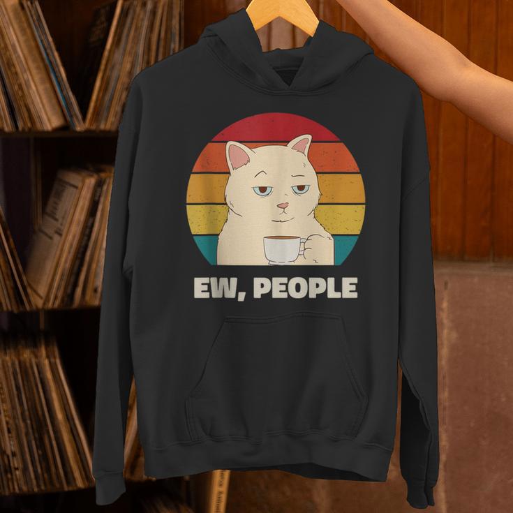 Ew People Introvert Cat Lover Crazy Colorful Cat Lady Unisex Hoodie