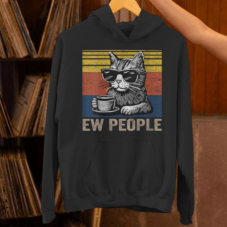 Ew People Introvert Cat Lover Crazy Vintage Cat Lady Unisex Hoodie Ew People Introvert Cat Lover Crazy Vintage Cat Lady Unisex Hoodie