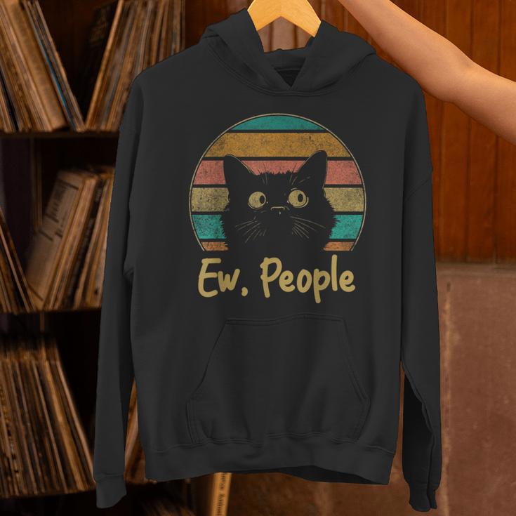 Ew People Retro Cat Lover Social Introvert Unisex Hoodie Ew People Retro Cat Lover Social Introvert Unisex Hoodie