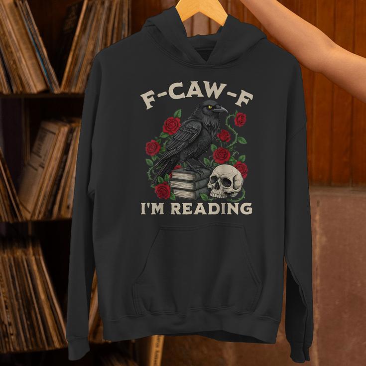 F-CAW-F I'm Reading Crow Book Lover Introvert Meme Unisex Hoodie F-CAW-F I'm Reading Crow Book Lover Introvert Meme Unisex Hoodie