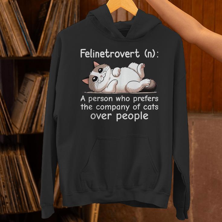Felinetrovert Definition Cat Lover Introvert Humor Cats Unisex Hoodie