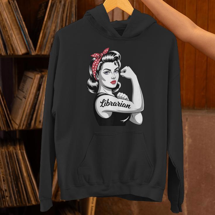 Female Librarian Rosie Riveter Book Guardian Woman Unisex Hoodie Female Librarian Rosie Riveter Book Guardian Woman Unisex Hoodie