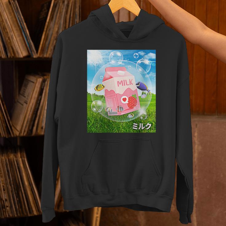 Frutiger Aero Aesthetic Tech Kawaii Strawberry Milk Fishes Unisex Hoodie Frutiger Aero Aesthetic Tech Kawaii Strawberry Milk Fishes Unisex Hoodie