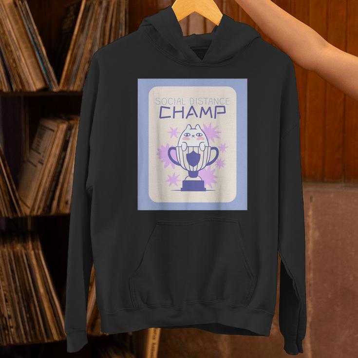 Fun Cute Introvert Cat Character Trophy For Men Women Unisex Hoodie