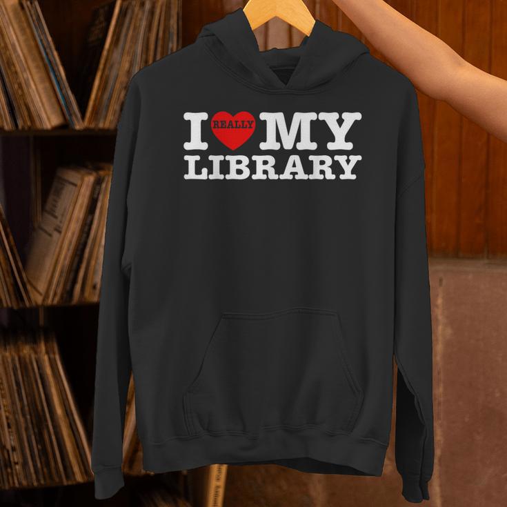 Fun I Love My Library Book Reader Bookworm Librarian Costume Unisex Hoodie
