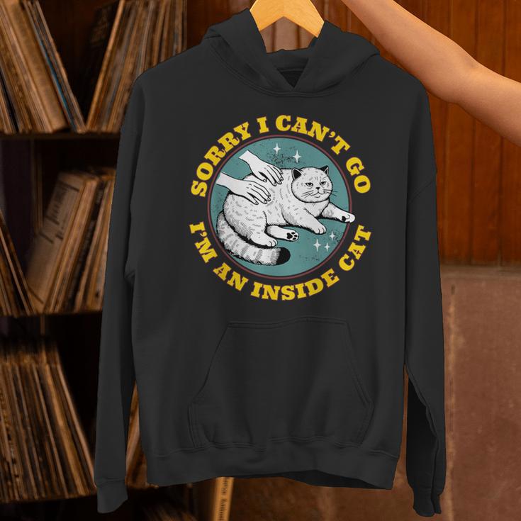 Funny Introvert Cat I Can't Go I'm An Inside Cat Homebody Unisex Hoodie