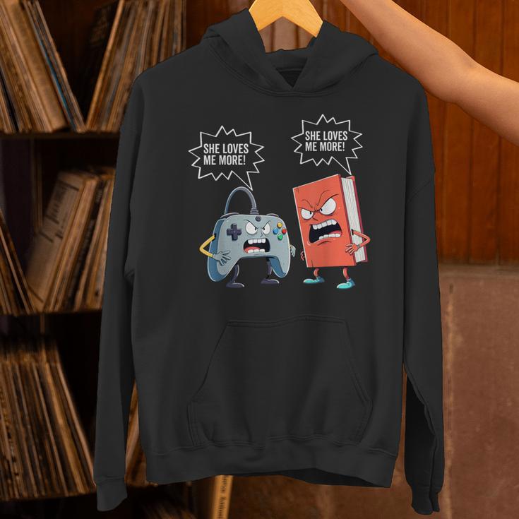 Gamer Book Lover Girl Women Bookworm Video Gaming Daughter Unisex Hoodie
