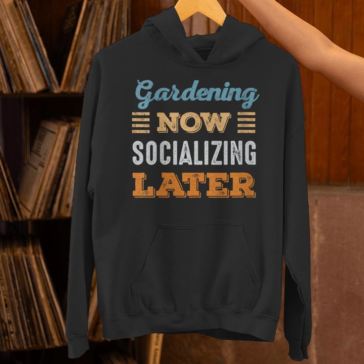 Gardening Now Minimal Socializing Introvert Vintage Unisex Hoodie Gardening Now Minimal Socializing Introvert Vintage Unisex Hoodie