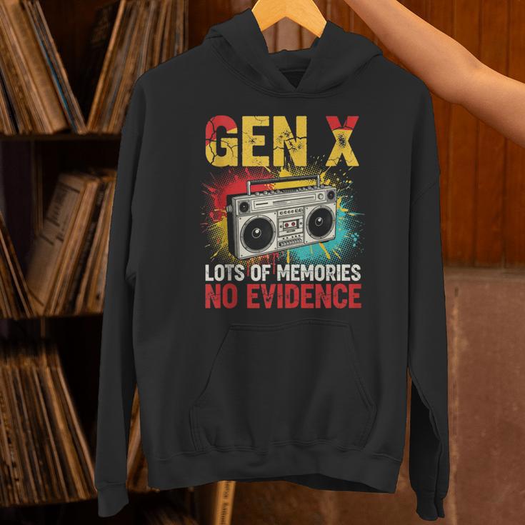 Gen X Lots Of Memories No Evidence Retro Nostalgia Humor Unisex Hoodie
