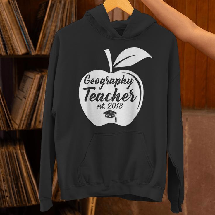 Geography Teacher Est 2018 School GraduationShirt Unisex Hoodie