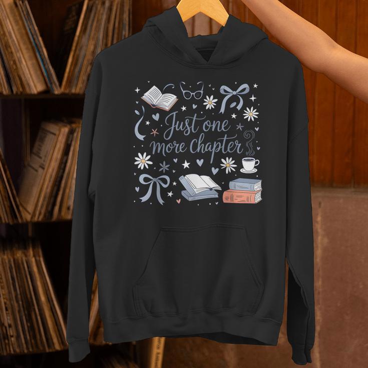 Girl Coquette Bow Just One More Chapter Book Bookish Reading Unisex Hoodie