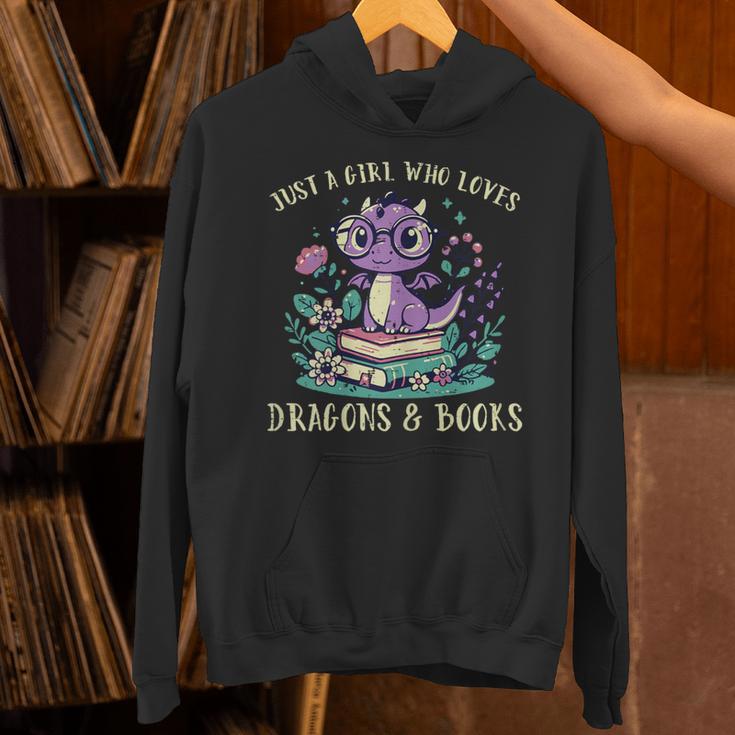 Girls Loves Dragon Books Fantasy Girls Kids Toddler Women Unisex Hoodie