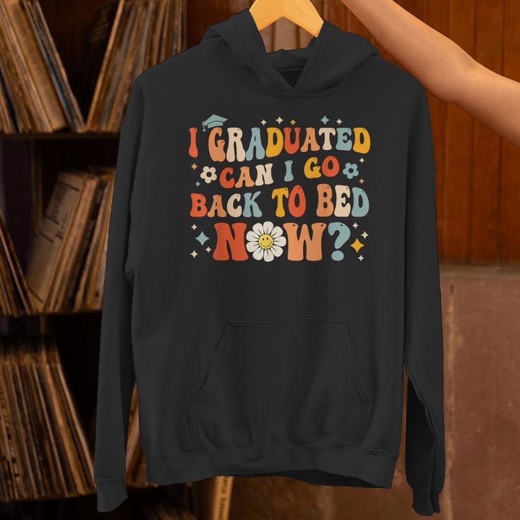 I Graduated Can I Go Back To Bed Now Graduation Groovy Unisex Hoodie
