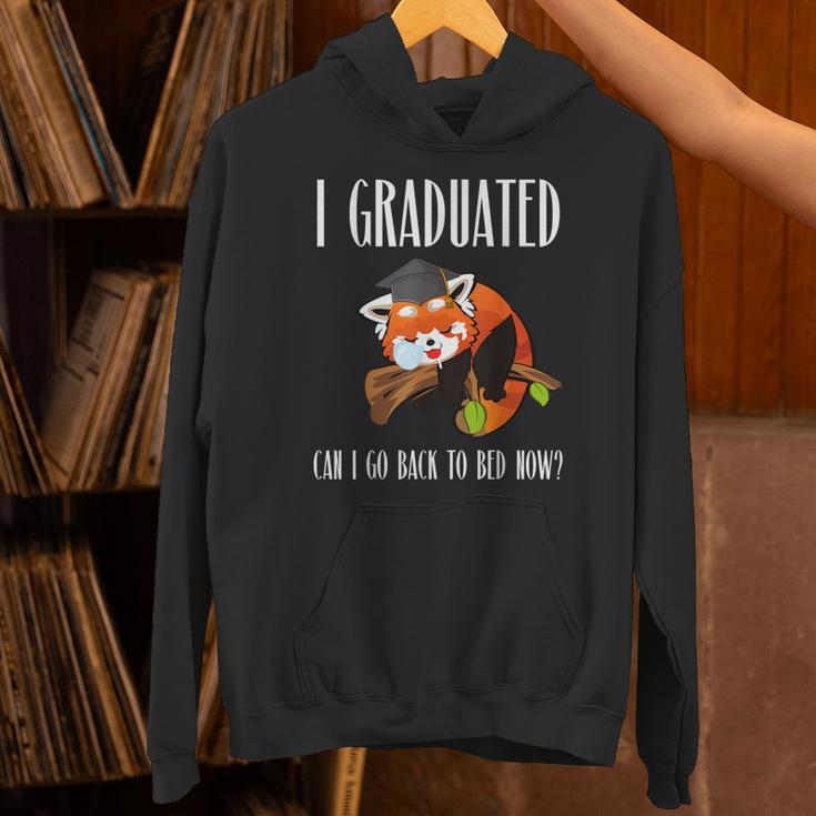 I Graduated Can I Go Back To Bed Sleepy Red Panda Graduation Unisex Hoodie