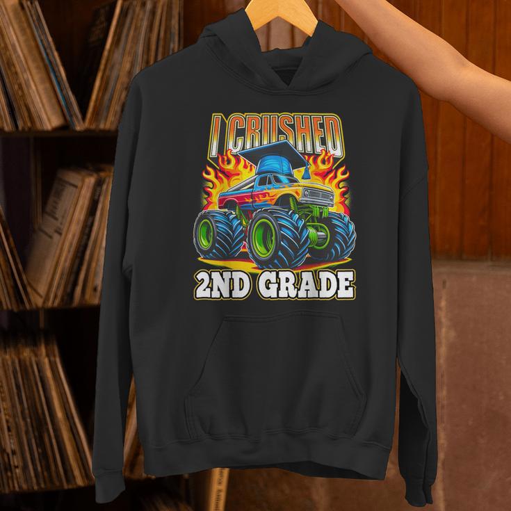 Graduation 2nd Grade Monster Truck Boys I Crushed Grad Unisex Hoodie