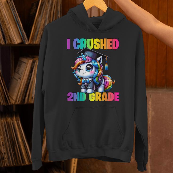 Graduation I Crushed 2nd Grade Unicorn Girls Grad Magical Unisex Hoodie