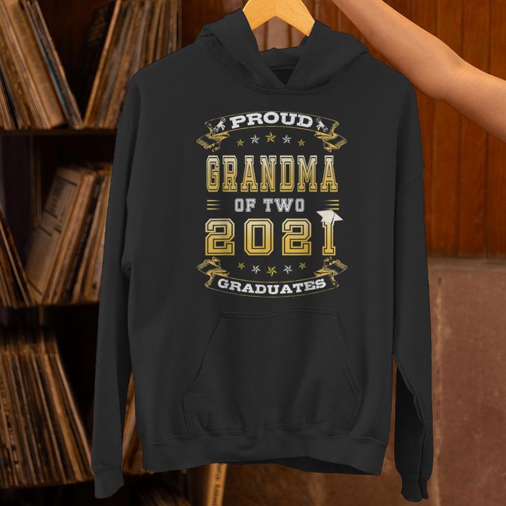 Graduation Proud Grandma Of Two 2021 Graduates High School Unisex Hoodie