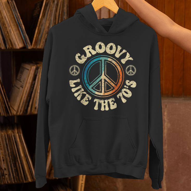 Groovy Like The 70s Peace Aesthetic Nostalgia 1970's Retro Unisex Hoodie Groovy Like The 70s Peace Aesthetic Nostalgia 1970's Retro Unisex Hoodie