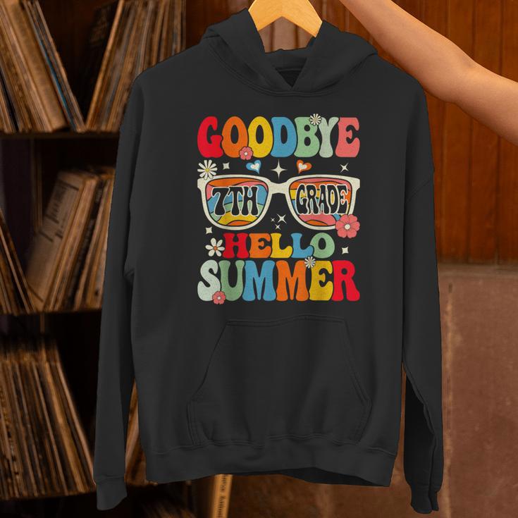 Groovy Goodbye 7th Grade Graduation Hello Summer Kids Unisex Hoodie