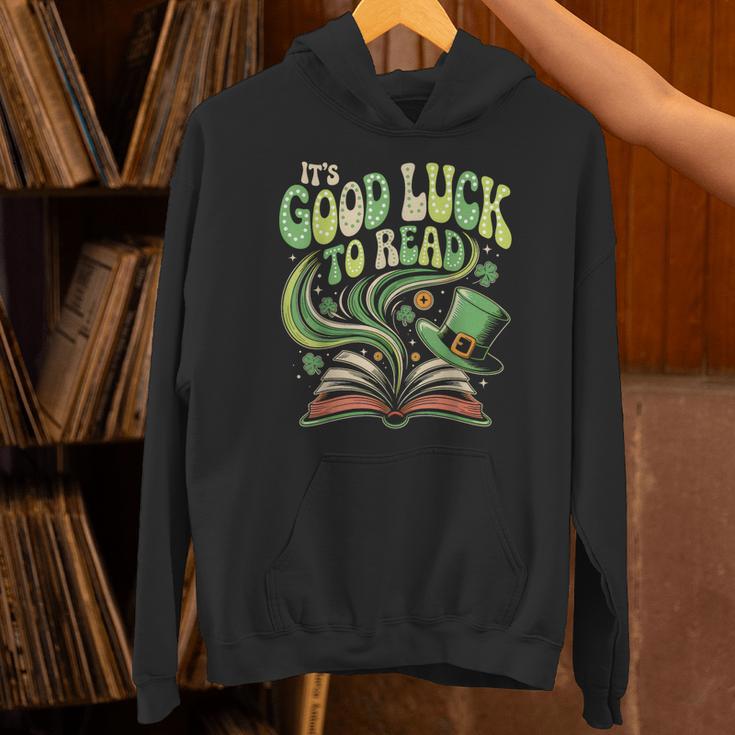 Groovy It's Good Luck To Read St Patrick's Day Book Lucky Unisex Hoodie