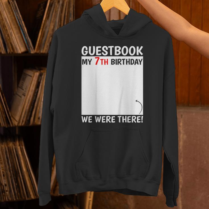 Guestbook 7th Birthday 7 Year Old Born 2018 Bday Unisex Hoodie Guestbook 7th Birthday 7 Year Old Born 2018 Bday Unisex Hoodie