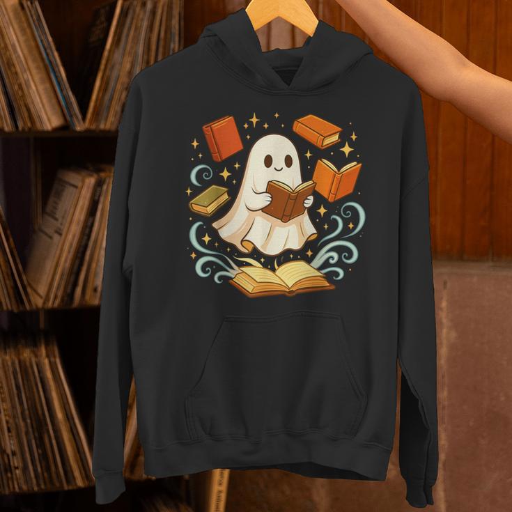 Halloween Cute Ghost Shirt Reading Books Ghost Unisex Hoodie