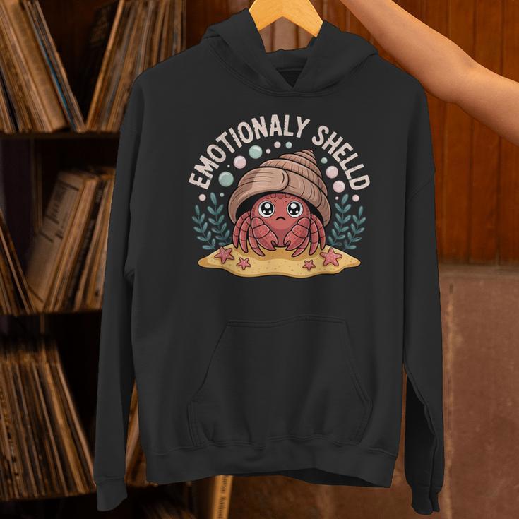 Hermit Crab Saying Emotionally Shelled Introvert Humor Unisex Hoodie Hermit Crab Saying Emotionally Shelled Introvert Humor Unisex Hoodie